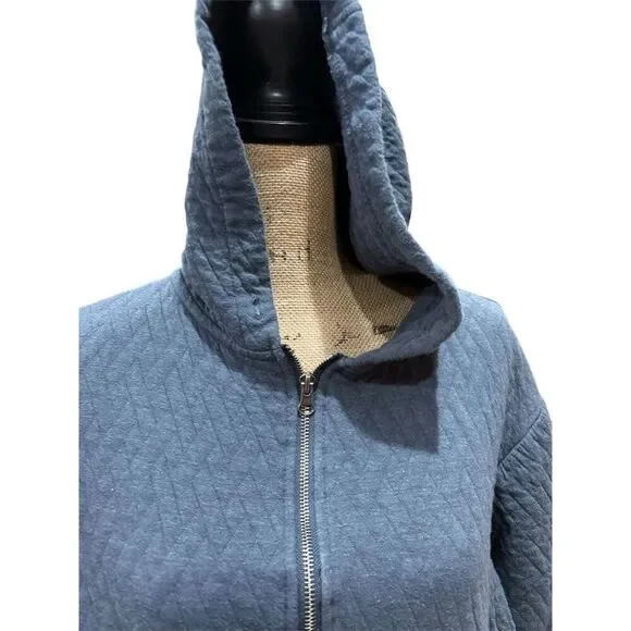 Great Northwest Women's Quilted Blue Hoodie Jacket Size L - Picture 2 of 10